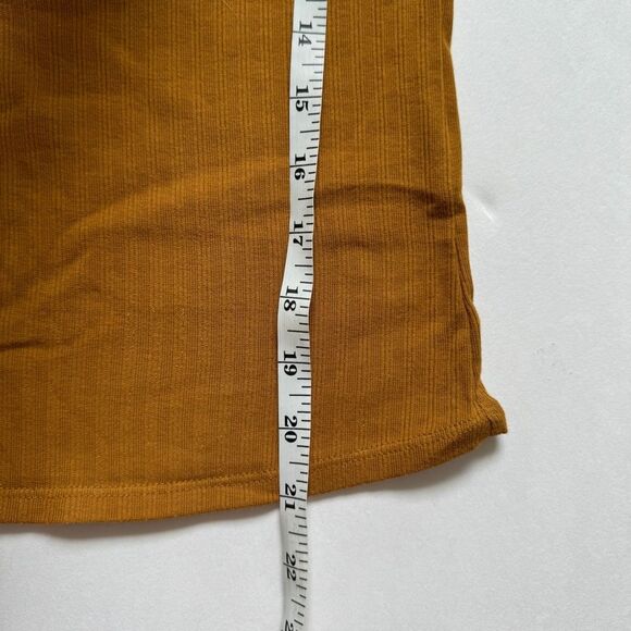 Everlane Ribbed Square Neck Short Sleeve Rust Size X-Small NWOT - Picture 5 of 6